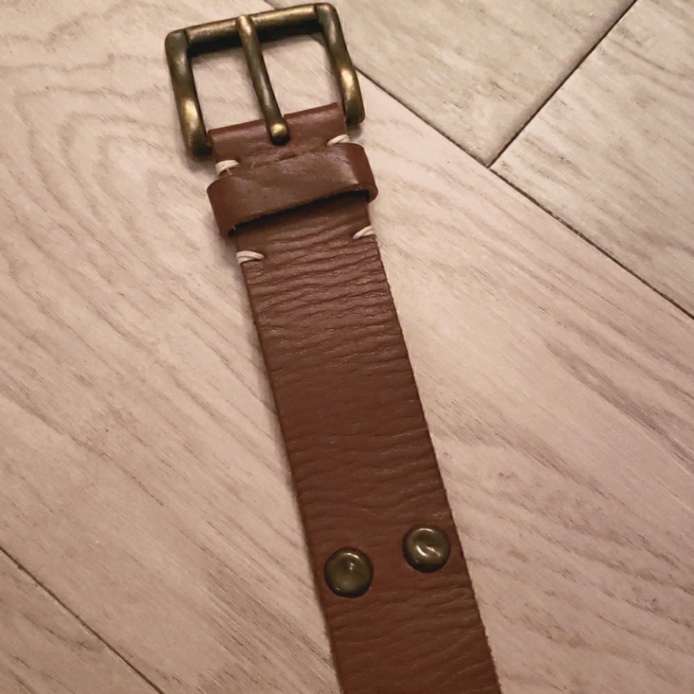 Brown leather studded Belt